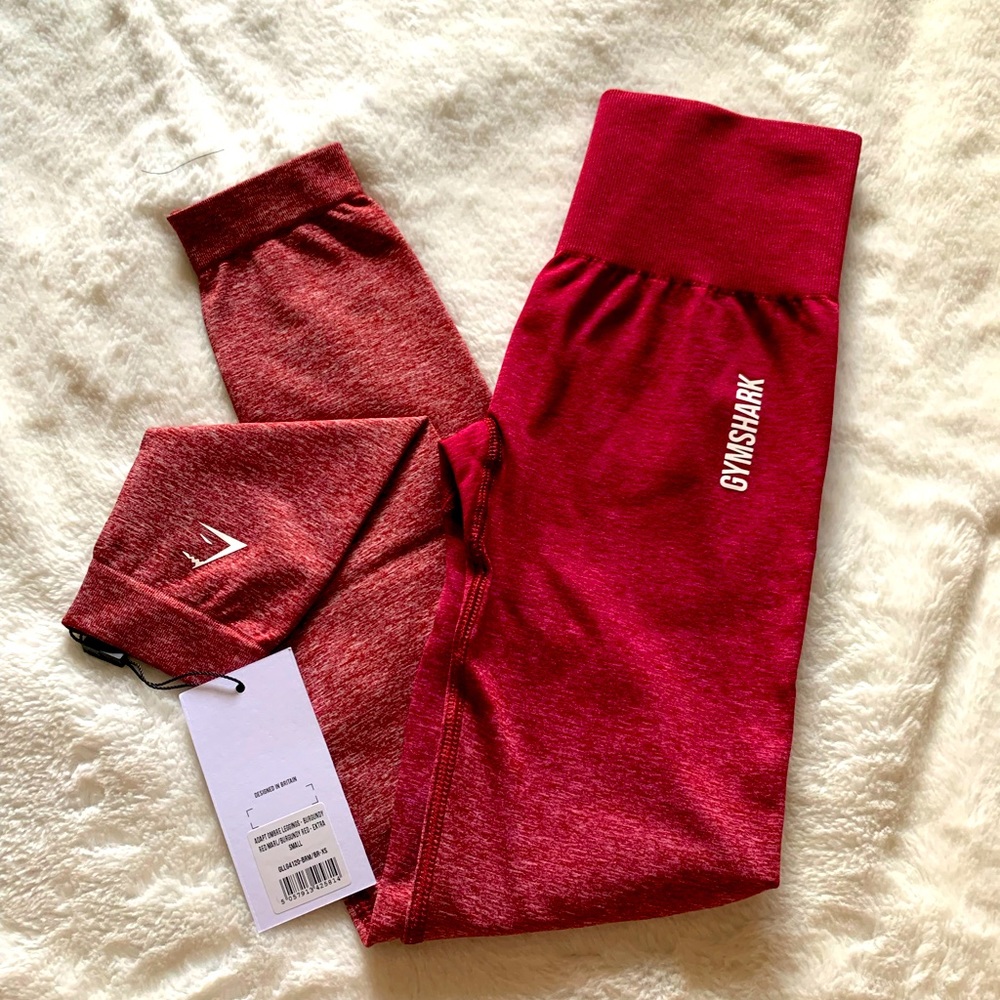 NWT Gymshark Adapt Ombré Leggings XS Burgundy